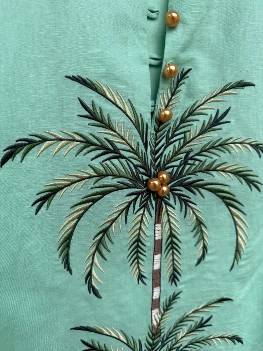 Mestiza New York Sage Green Short Sleeve Linen Cotton Blend Dress Xs $385 - Picture 9 of 12